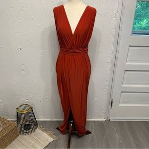 Boohoo Dresses Boohoo Petite Sarah Plunge Drape Maxi Dress